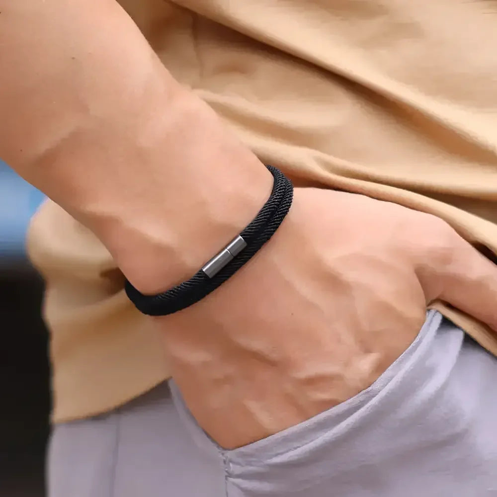 Mens Adventure Rope Bracelet Stylish Accessory for the Bold Explorer - Buzzastore