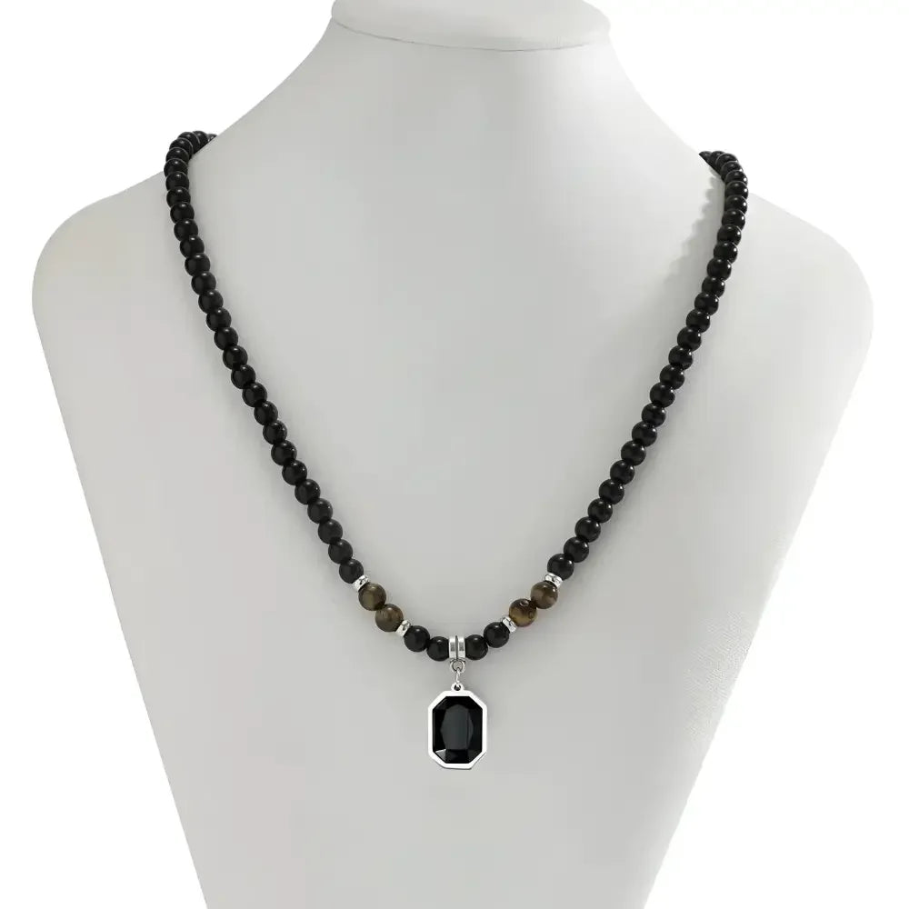 Mens Geometric Pendant Necklace in Stainless Steel by PuRui - Buzzastore