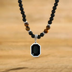 Mens Geometric Pendant Necklace in Stainless Steel by PuRui - Buzzastore