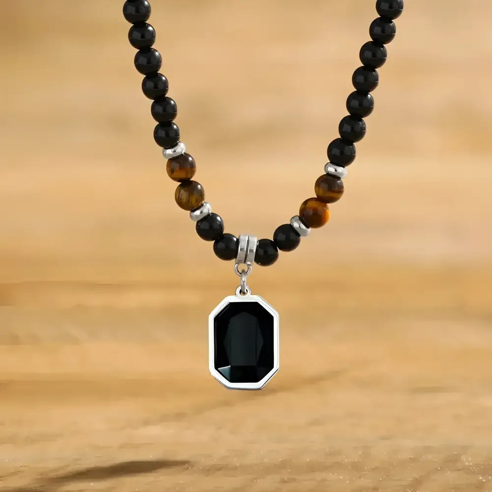 Mens Geometric Pendant Necklace in Stainless Steel by PuRui - Buzzastore