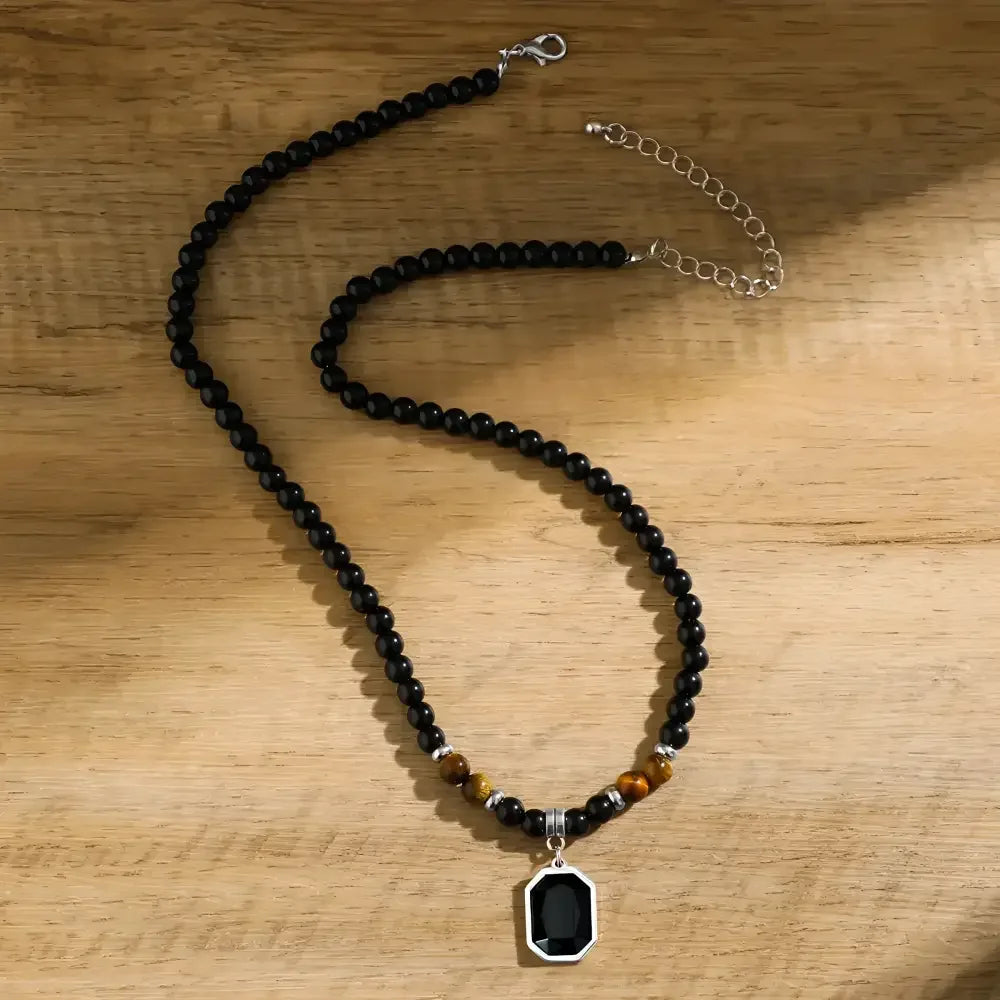 Mens Geometric Pendant Necklace in Stainless Steel by PuRui - Buzzastore