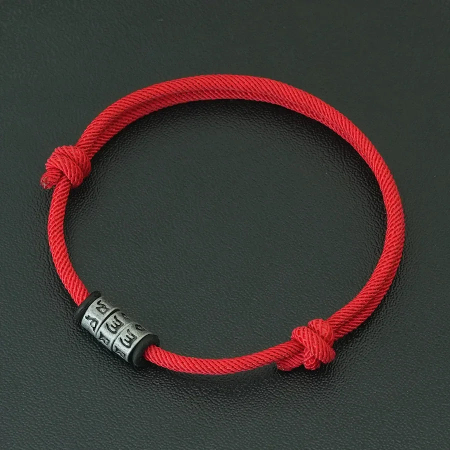 Personalized Braided Rope Bracelet for Men with Mystic Symbol Handmade Adjustable Beaded Casual Accessory - Buzzastore