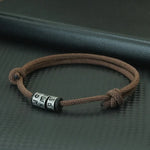 Personalized Braided Rope Bracelet for Men with Mystic Symbol Handmade Adjustable Beaded Casual Accessory - Buzzastore