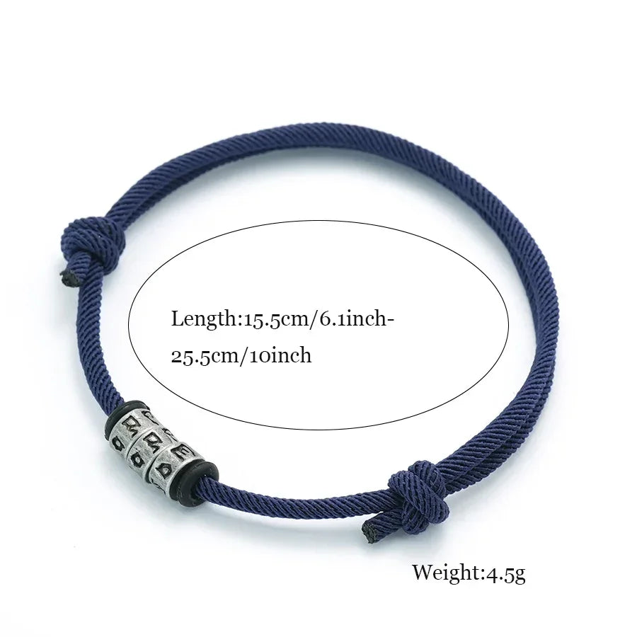 Personalized Braided Rope Bracelet for Men with Mystic Symbol Handmade Adjustable Beaded Casual Accessory - Buzzastore