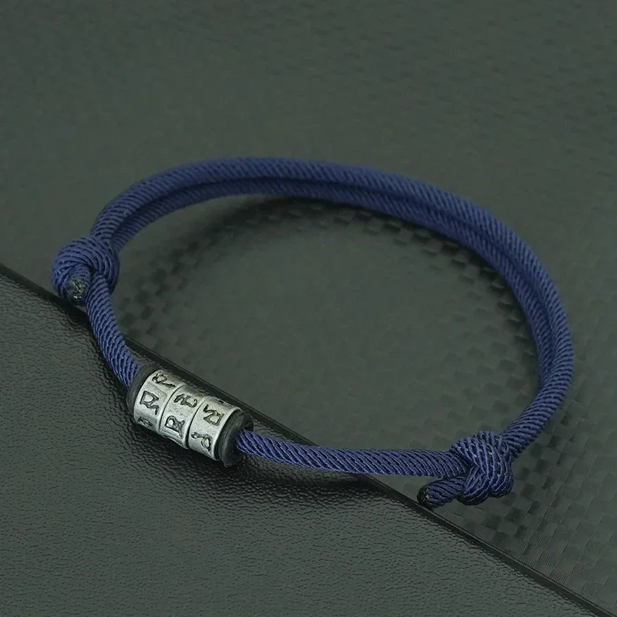 Personalized Braided Rope Bracelet for Men with Mystic Symbol Handmade Adjustable Beaded Casual Accessory - Buzzastore