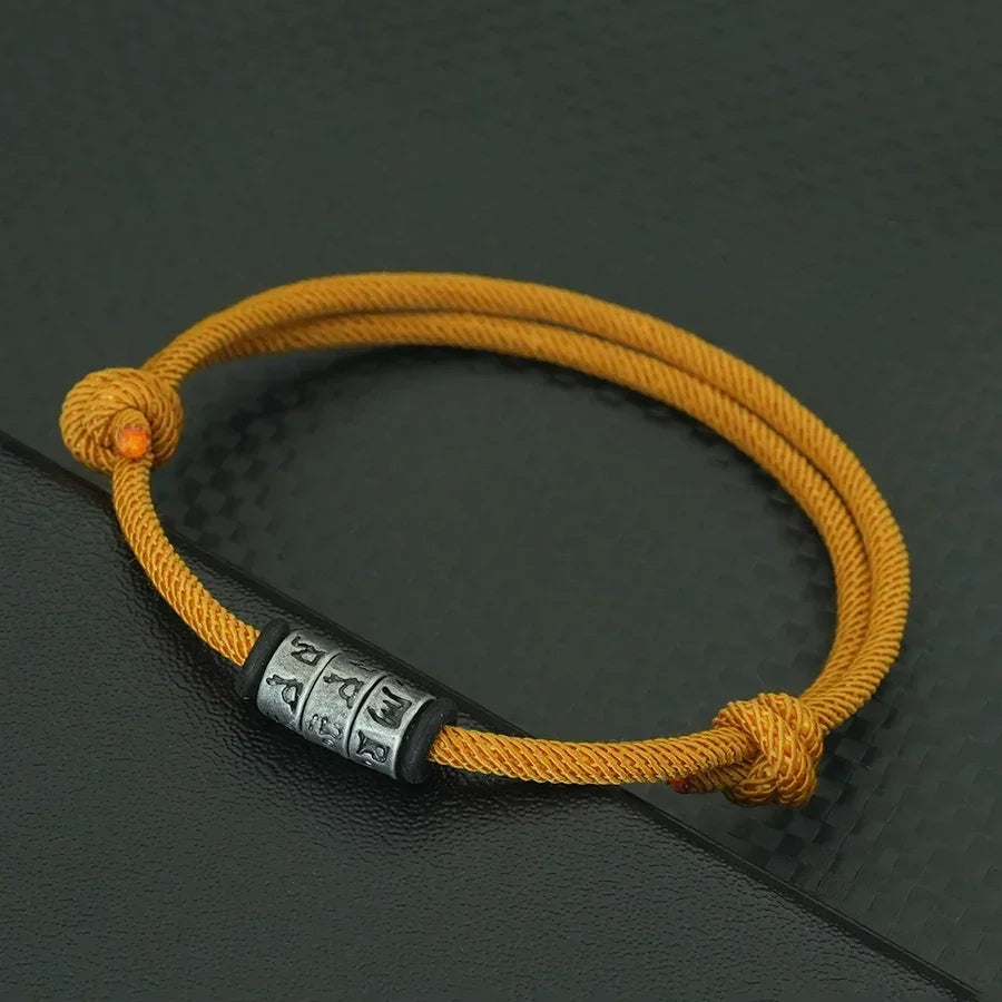 Personalized Braided Rope Bracelet for Men with Mystic Symbol Handmade Adjustable Beaded Casual Accessory - Buzzastore