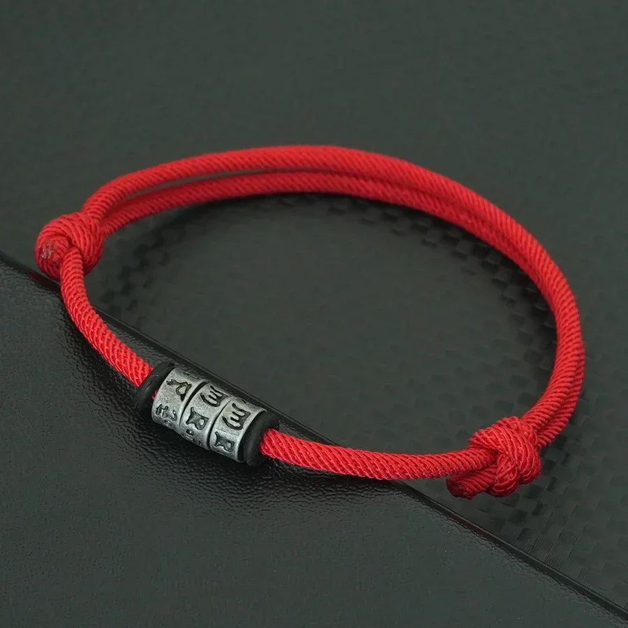 Personalized Braided Rope Bracelet for Men with Mystic Symbol Handmade Adjustable Beaded Casual Accessory - Buzzastore