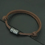 Personalized Braided Rope Bracelet for Men with Mystic Symbol Handmade Adjustable Beaded Casual Accessory - Buzzastore