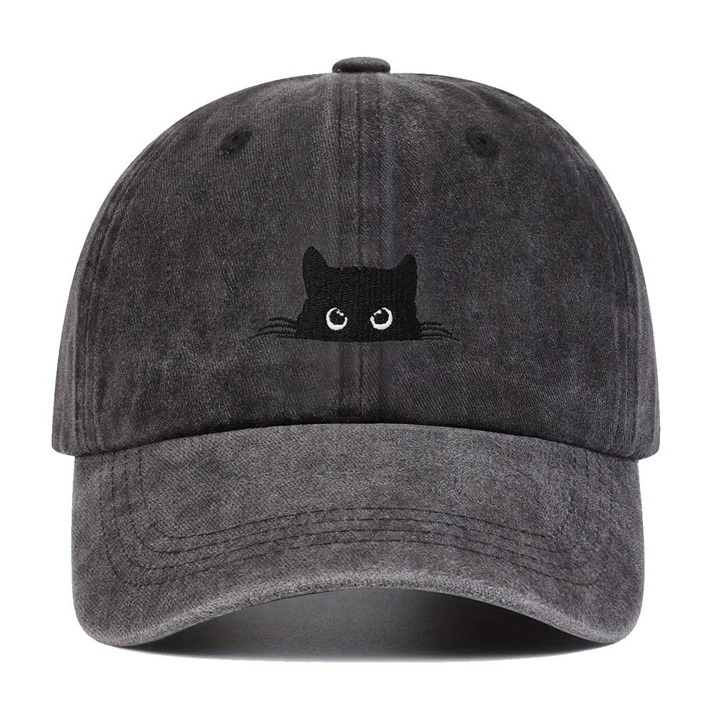 Retro Cat Embroidered Baseball Hat for Men Women - Perfect for Outdoor Sports Leisure Festivals - Buzzastore
