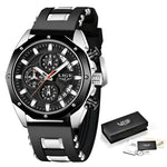Blue Gold Chronograph Watch - Stylish Jewelry Accessory for Men - Buzzastore
