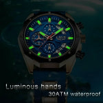 Blue Gold Chronograph Watch - Stylish Jewelry Accessory for Men - Buzzastore