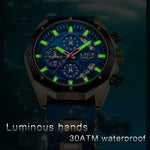 Blue Gold Chronograph Watch - Stylish Jewelry Accessory for Men - Buzzastore