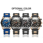 Blue Gold Chronograph Watch - Stylish Jewelry Accessory for Men - Buzzastore