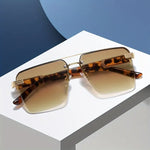 Square Metal Frame Double Bridge Glasses for Men - Stylish Durable - Buzzastore
