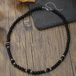 Trendy Blue Beads Pendant Necklace for Men - Stylish Neck Collar Accessory 2024 - Buzzastore