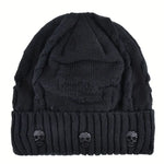 Warm Plush Lined Skull Beanie for Ultimate Comfort and Style - Buzzastore