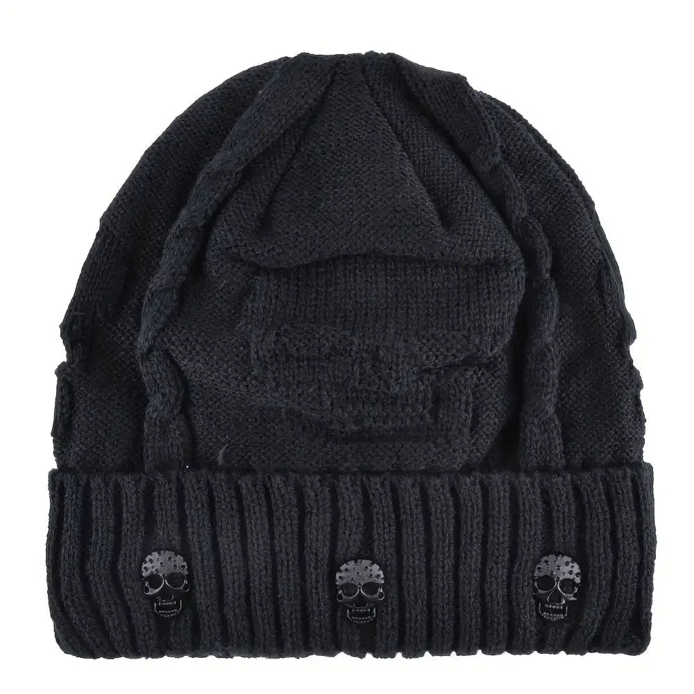 Warm Plush Lined Skull Beanie for Ultimate Comfort and Style - Buzzastore