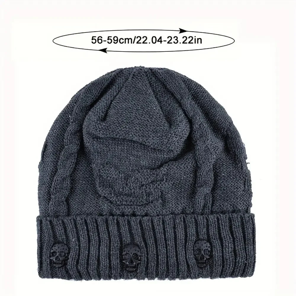 Warm Plush Lined Skull Beanie for Ultimate Comfort and Style - Buzzastore