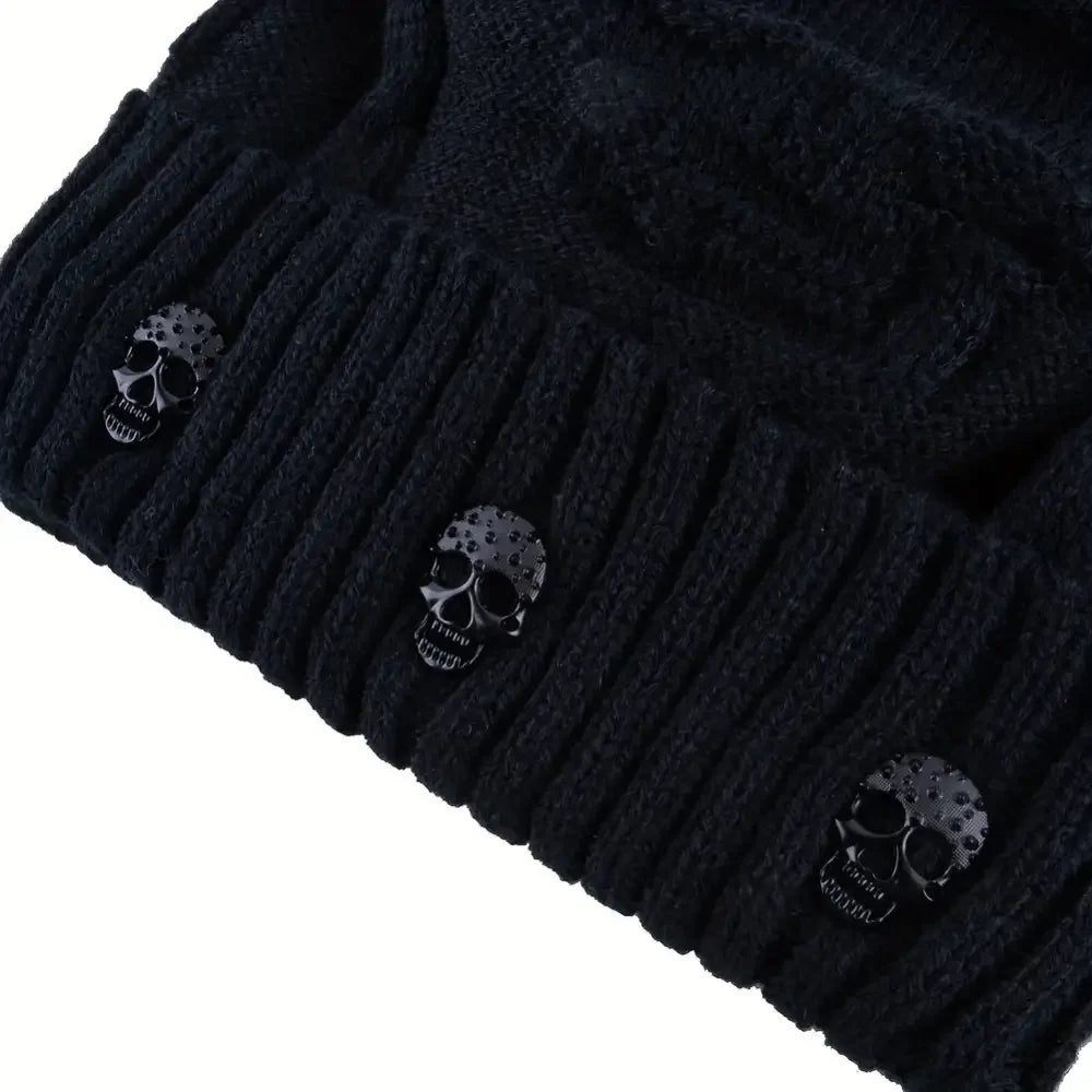 Warm Plush Lined Skull Beanie for Ultimate Comfort and Style - Buzzastore