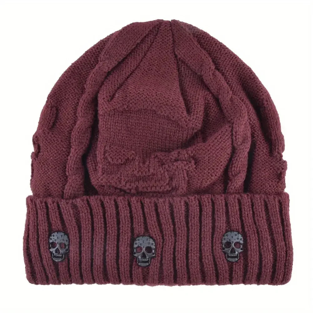 Warm Plush Lined Skull Beanie for Ultimate Comfort and Style - Buzzastore