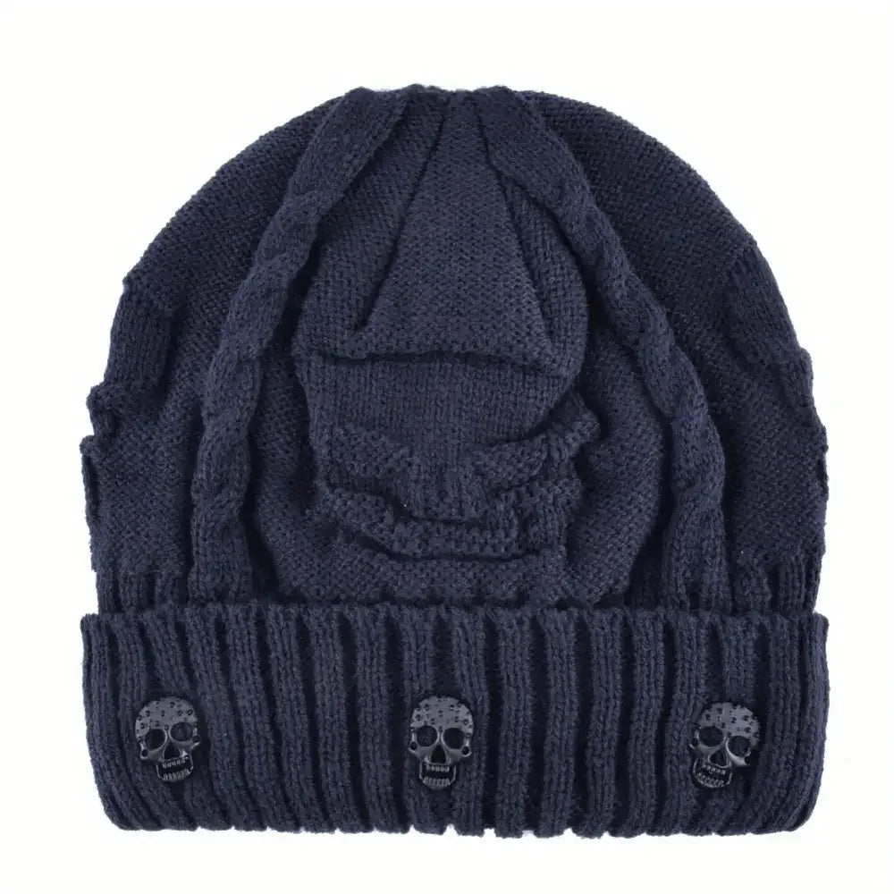 Warm Plush Lined Skull Beanie for Ultimate Comfort and Style - Buzzastore