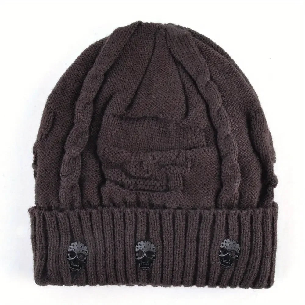Warm Plush Lined Skull Beanie for Ultimate Comfort and Style - Buzzastore