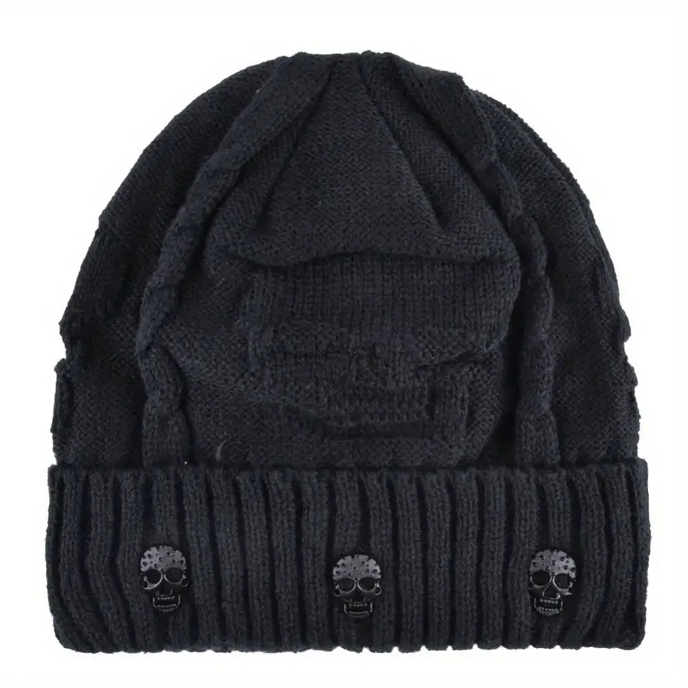 Warm Plush Lined Skull Beanie for Ultimate Comfort and Style - Buzzastore