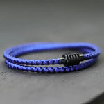 Mens Cotton and Steel Cord Chain Bracelet - Stylish Accessory for Everyday Wear - Buzzastore
