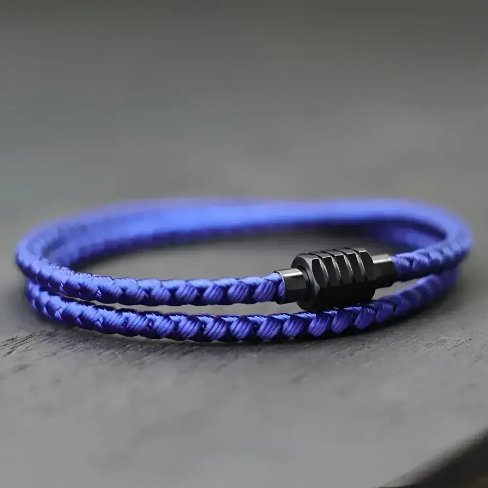 Mens Cotton and Steel Cord Chain Bracelet - Stylish Accessory for Everyday Wear - Buzzastore