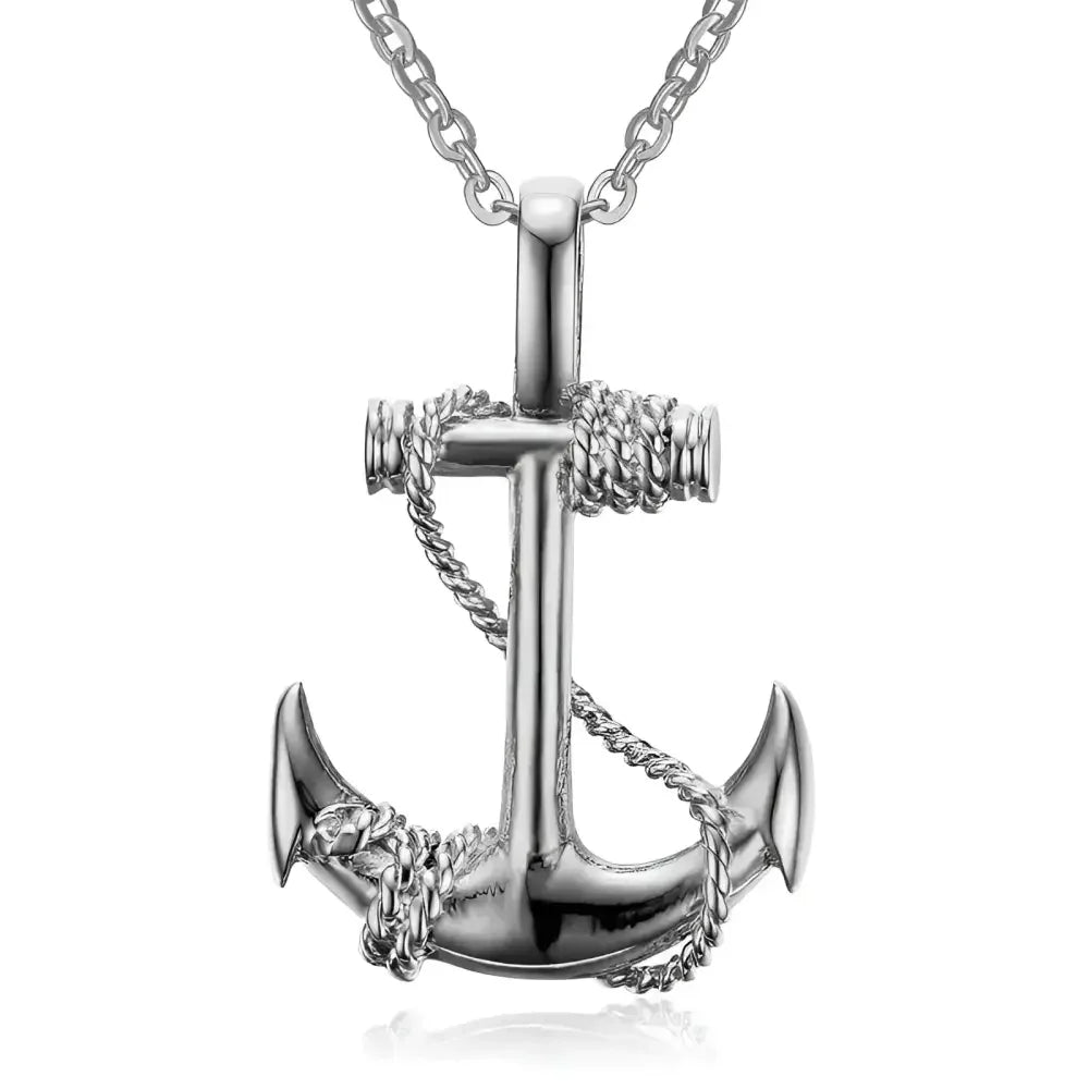 Mens Black Rectangle Pendant Necklace with Steel Chain - Buzzastore