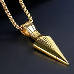 Mens Black Rectangle Pendant Necklace with Steel Chain - Buzzastore