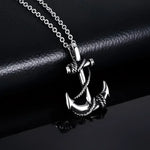 Mens Black Rectangle Pendant Necklace with Steel Chain - Buzzastore