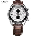 Multifunctional Mens Watch - Megir 2020G Stylish Timepiece with Chronograph and Date Display - Buzzastore