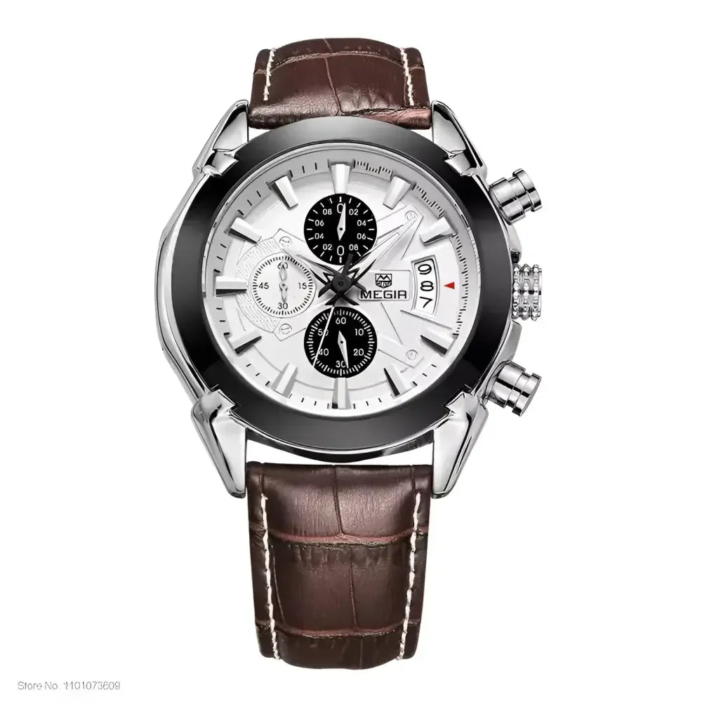 Multifunctional Mens Watch - Megir 2020G Stylish Timepiece with Chronograph and Date Display - Buzzastore
