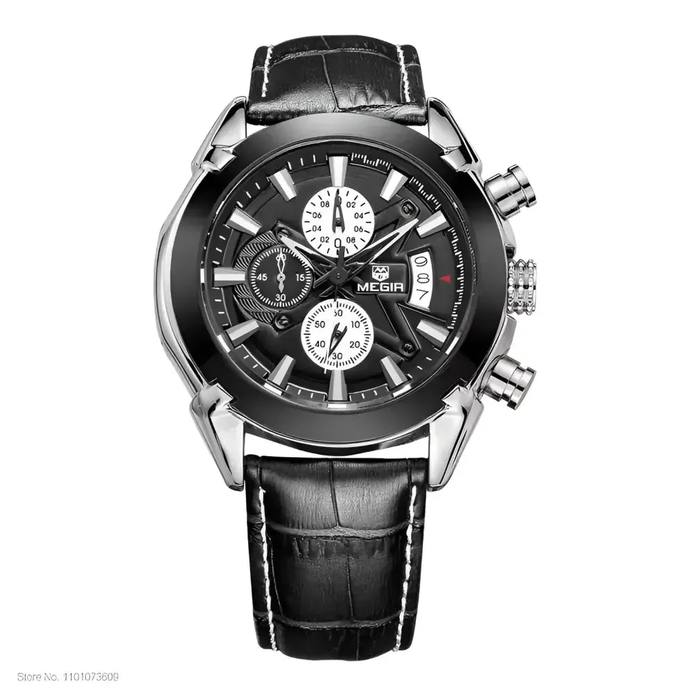 Multifunctional Mens Watch - Megir 2020G Stylish Timepiece with Chronograph and Date Display - Buzzastore
