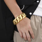 HAOYI Mens Stainless Steel Bracelet - Stylish Jewelry for Everyday Wear - Buzzastore