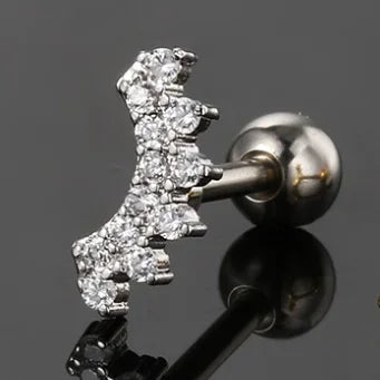 Zircon Daith Piercing Earrings for Women - Tiny Cartilage Jewelry for Rook Septum and Tragus - Buzzastore
