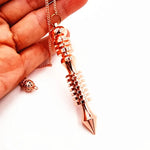 Natural Brass Reiki Pendulum Pendant with Gold-Color Chain - Yoga Pyramid Amulet for Dowsing - Buzzastore