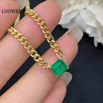 18k Yellow Gold Emerald Pendant Necklace for Elegant Women - Buzzastore