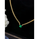 18k Yellow Gold Emerald Pendant Necklace for Elegant Women - Buzzastore