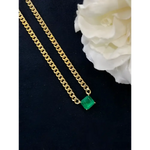 18k Yellow Gold Emerald Pendant Necklace for Elegant Women - Buzzastore