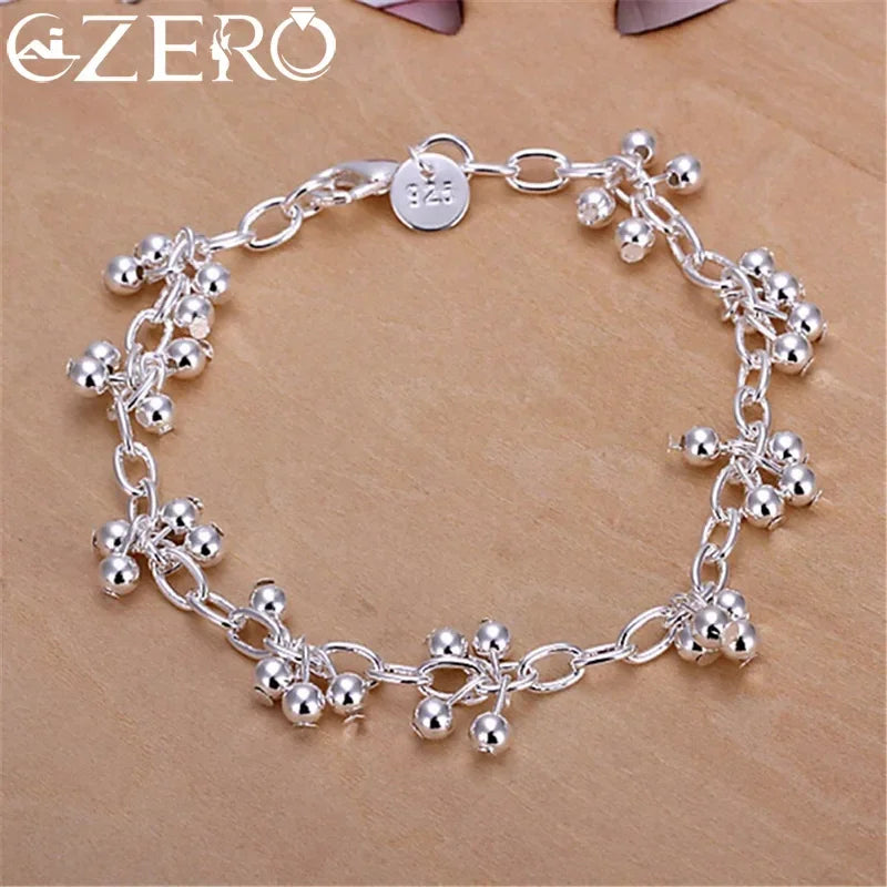 925 Silver Charm Bead Bracelet for Women Elegant Wedding Jewelry - Buzzastore