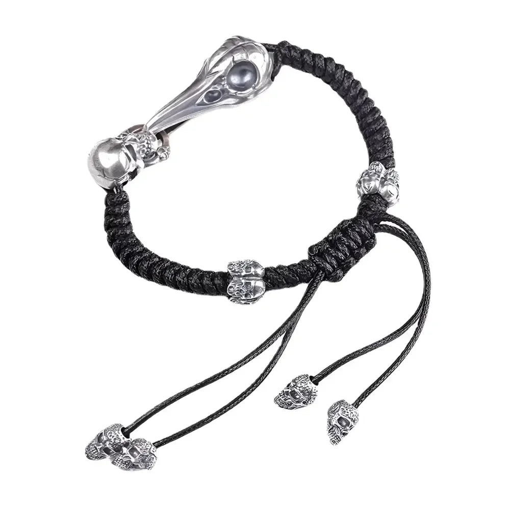 925 Silver Hip Hop Skull Bracelet for Men - Stylish and Edgy Accessory - Buzzastore