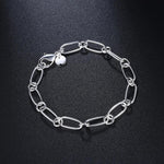 925 Sterling Silver Chain Bracelet for Women - Elegant Wedding Party Jewelry Gift - Buzzastore