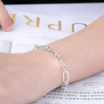 925 Sterling Silver Chain Bracelet for Women - Elegant Wedding Party Jewelry Gift - Buzzastore