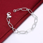 925 Sterling Silver Chain Bracelet for Women - Elegant Wedding Party Jewelry Gift - Buzzastore