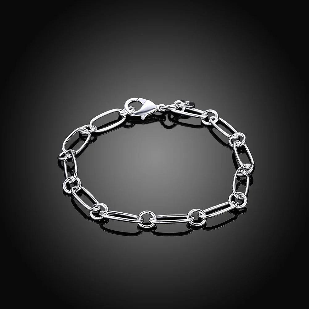 925 Sterling Silver Chain Bracelet for Women - Elegant Wedding Party Jewelry Gift - Buzzastore
