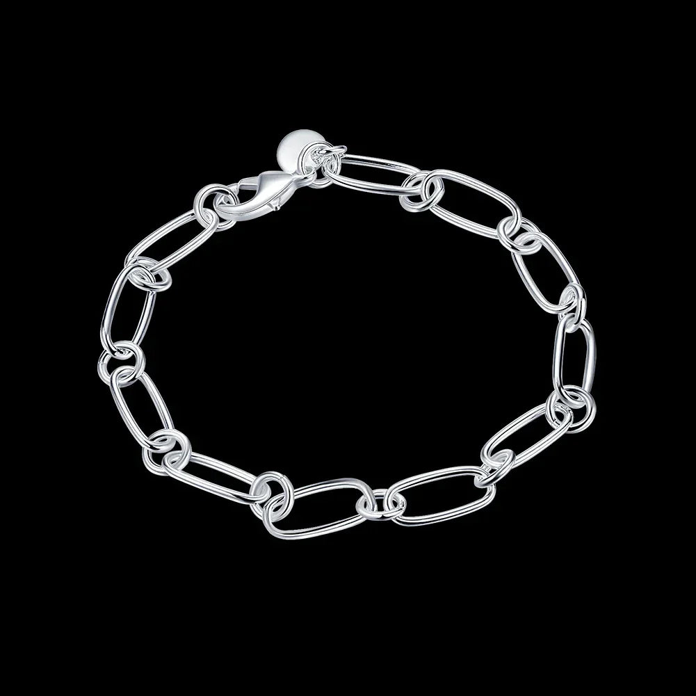 925 Sterling Silver Chain Bracelet for Women - Elegant Wedding Party Jewelry Gift - Buzzastore