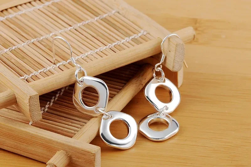 925 Sterling Silver Square Earrings for Women - Elegant Fashion Jewelry Luxury Gift - Buzzastore