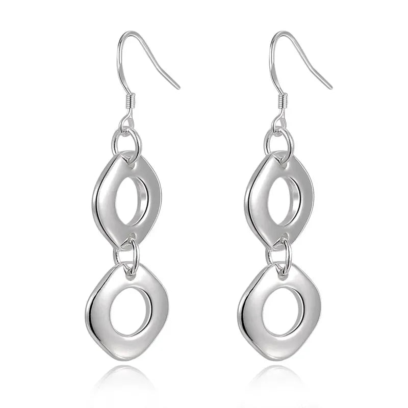 925 Sterling Silver Square Earrings for Women - Elegant Fashion Jewelry Luxury Gift - Buzzastore